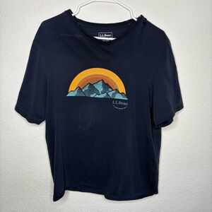 L.L. Bean Dark Blue T-Shirt with Colorful Graphic